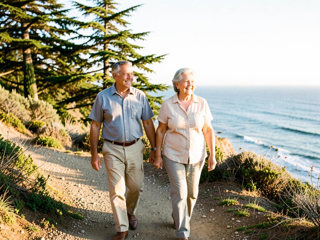 Happy retirees enjoying life in California