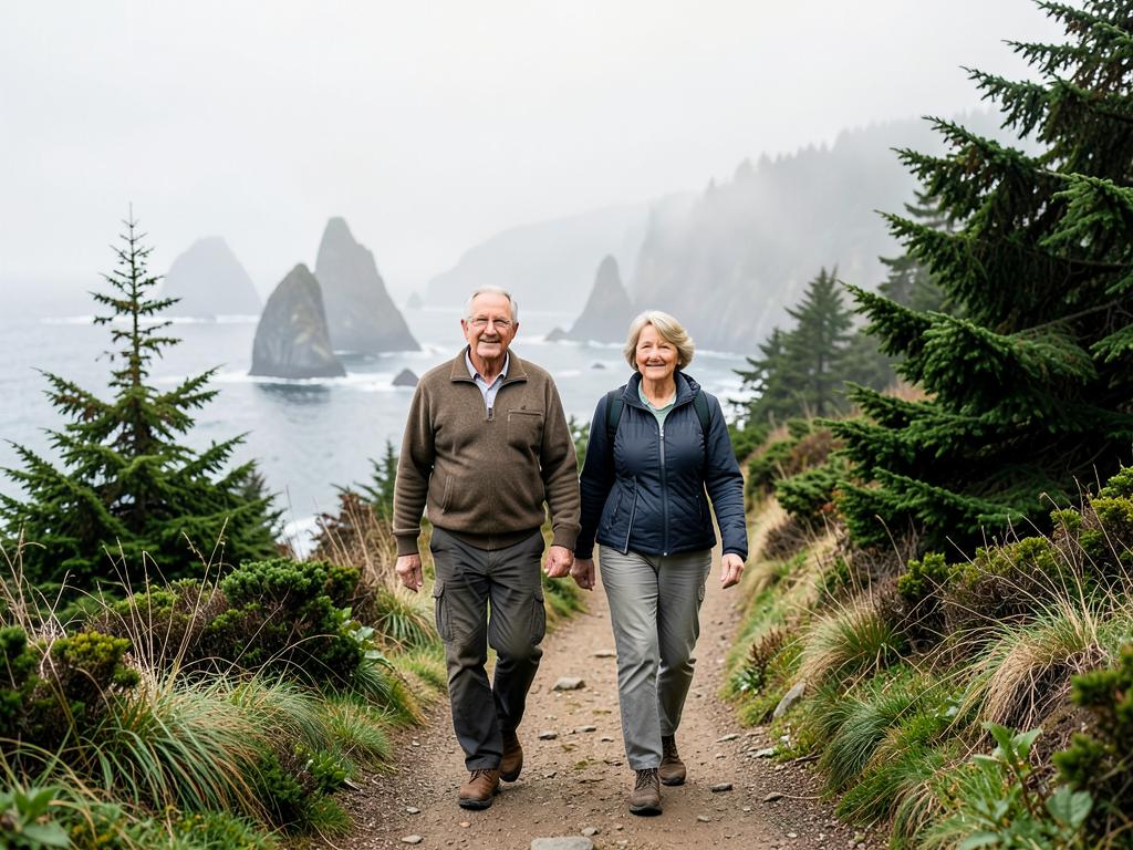 Happy retirees enjoying life in Oregon